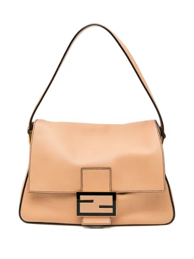 Pre-owned Fendi Mamma Baguette Shoulder Bag In Brown