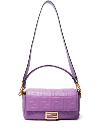 Pre-owned Fendi Mamma Baguette Shoulder Bag In Purple