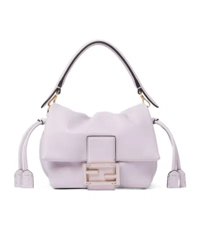 Fendi Mamma Baguette Small Anemone Purple Nappa Leather Mini-bag In Pink