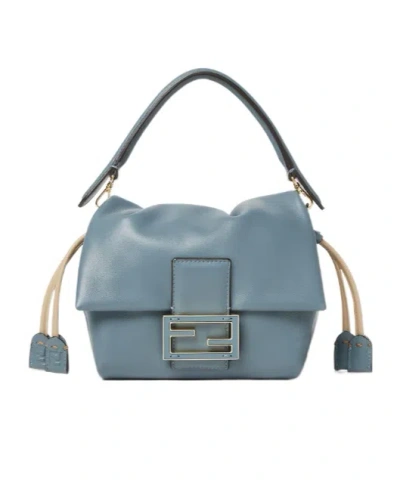 Fendi Mamma Baguette Small In Blue