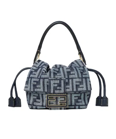 Fendi Mamma Baguette Small In Blue