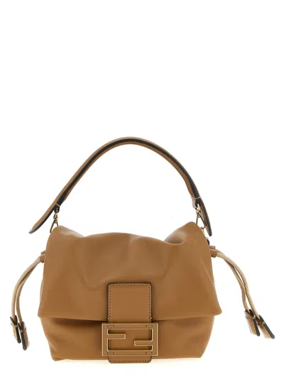Fendi Mamma Baguette Small Hand Bags Beige