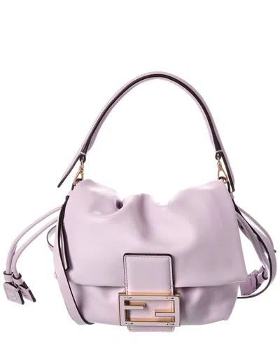 Fendi Mamma Baguette Small Leather Shoulder Bag In Purple