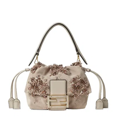 Fendi Mamma Baguette Small In Light Brown