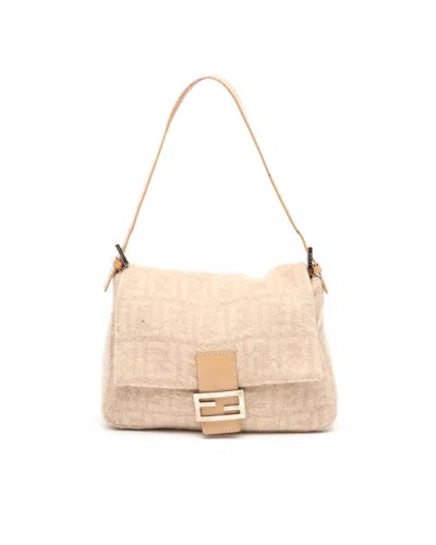 Fendi Mamma Tweed Bag In Neutral
