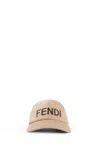 Fendi Logo-embroidered Cap In Beige