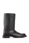Fendi Leather Frame Boots In Black