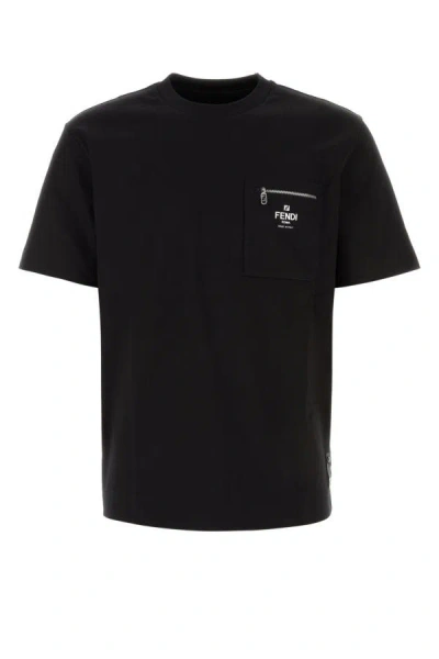 Fendi Man Black Cotton T-shirt