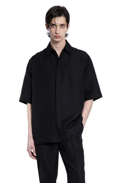 Fendi Ff Jacquard Shirt In Black