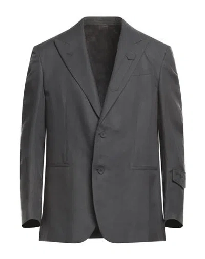 Fendi Man Blazer Lead Size 38 Linen, Lyocell, Cotton In Grey