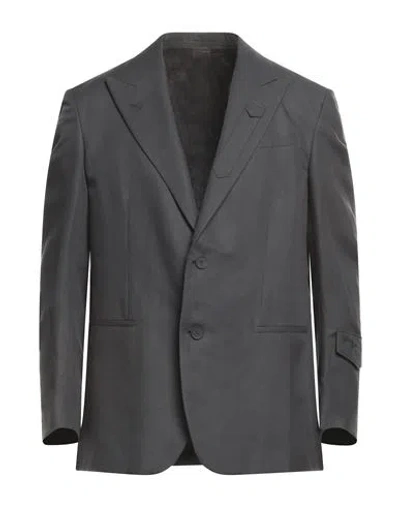 Fendi Man Blazer Lead Size 40 Linen, Lyocell, Cotton In Grey