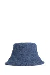 Fendi Bucket Hat In Blue Ff Denim In Blue
