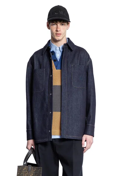 Fendi Man Blue Jackets