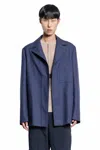 Fendi Single-breasted Jacket With No Visible External Buttons In Blue