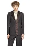 Fendi Men Brown Single-breasted Jacket With Notched Revers In Wool Blend Man In Brown