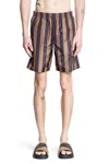 Fendi Printed Polyester Swimming Shorts In Brown