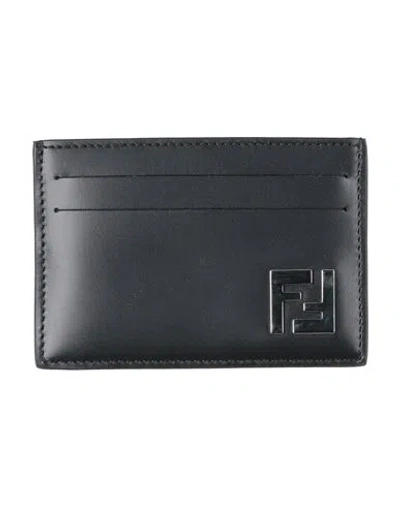 Fendi Man Cardholder Black Size - Leather