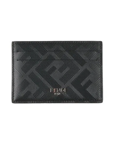 Fendi Man Cardholder Black Size - Leather