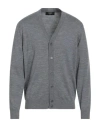 Fendi Man Cardigan Grey Size 42 Virgin Wool, Polyamide In Gray