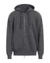 Fendi Logo-embroidered Hooded Cashmere Cardigan In Grey