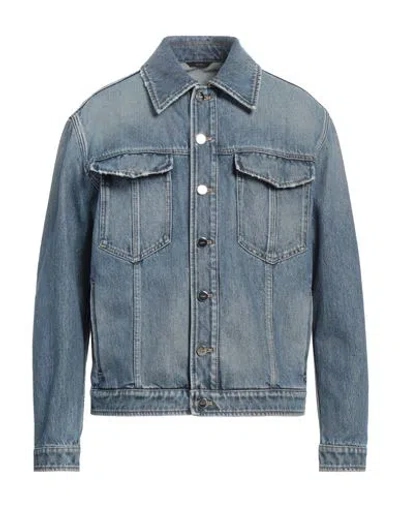 Fendi Man Denim Outerwear Blue Size 42 Cotton