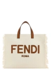 FENDI FENDI MAN EMBROIDERED JACQUARD FF SHOPPER SHOPPING BAG