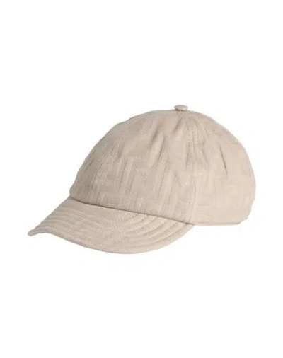 Fendi Man Hat Beige Size Onesize Cotton In Neutral