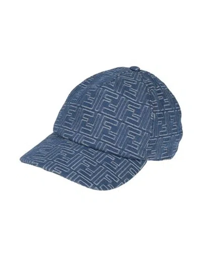 Fendi Man Hat Blue Size Onesize Cotton