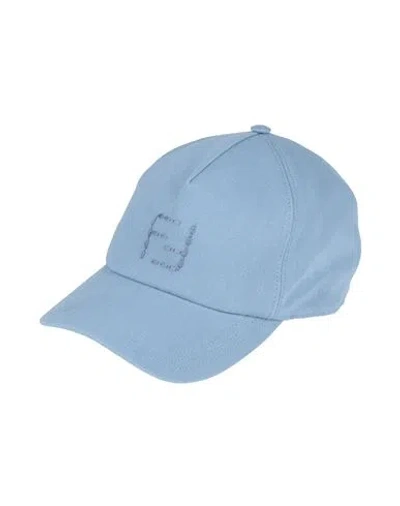 Fendi Man Hat Sky Blue Size Onesize Linen, Cotton