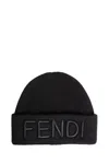 Fendi Black Log Hat Hats Black In Black