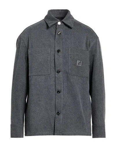 Fendi Man Jacket Grey Size 38 Cotton In Gray