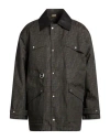 Fendi Man Jacket Taupe Size 40 Polyester, Cotton, Polyurethane Resin, Lambskin In Gray