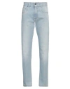 Fendi Man Jeans Blue Size 30 Cotton, Elastane, Calfskin In Blue