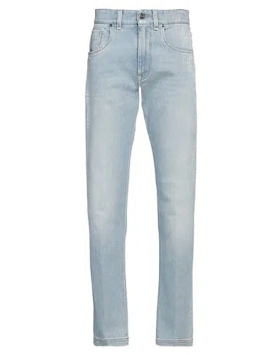 Fendi Man Jeans Blue Size 30 Cotton, Elastane, Calfskin