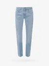 Fendi Cotton Jeans With Lateral Ff Print In Blue