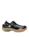 Fendi Ff-embroidered Leather Clogs In Black
