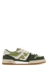 Fendi Men's Match Mixed Denim Low-top Sneakers In Multicolor