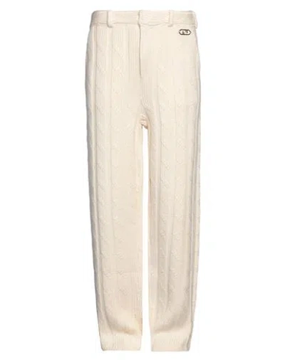 Fendi Man Pants Ivory Size 32 Virgin Wool In Neutral