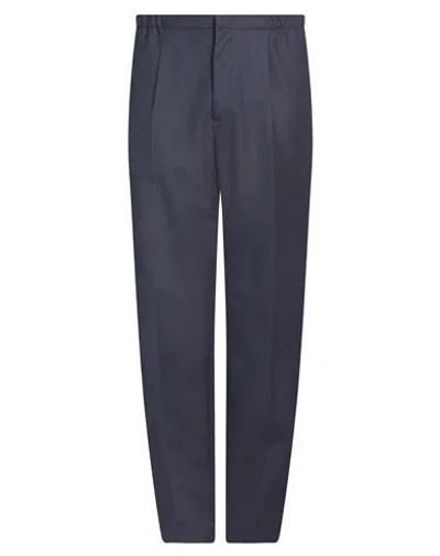 Fendi Trousers With Logo In Blue
