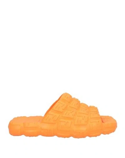 Fendi Man Sandals Orange Size 9 Rubber