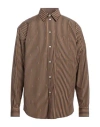Fendi Cotton Poplin Pequin Shirt In Brown