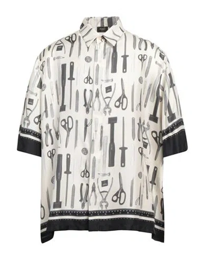 FENDI FENDI MAN SHIRT IVORY SIZE 16 SILK