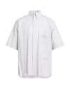 Fendi Man Shirt Light Grey Size L Cotton In White
