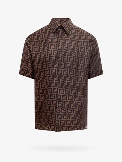 Fendi Man Shirt Man Brown Shirts