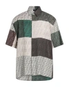 Fendi Men Linen Shirt With All-over Ff Print In White