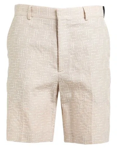Fendi Man Shorts & Bermuda Shorts Beige Size 30 Linen, Cotton In Neutral