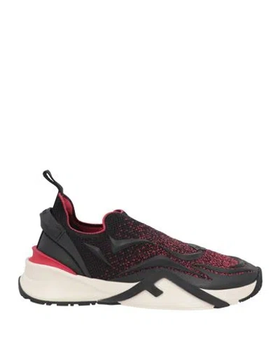 Fendi Man Sneakers Black Size 7.5 Textile Fibers
