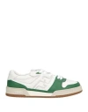 Fendi Man Sneakers Green Size 10 Leather In Emerald+white