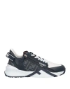 Fendi Man Sneakers Midnight Blue Size 8 Calfskin, Textile Fibers