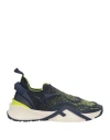 Fendi Man Sneakers Midnight Blue Size 9 Textile Fibers In Blue